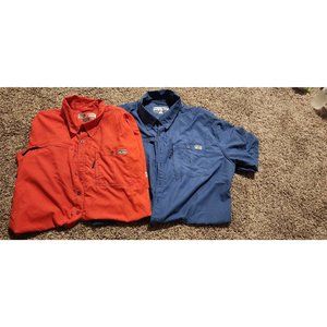 Drake Performance Fishing Shirt Mens XL Red DPF Vented Short Sleeve lot of 2